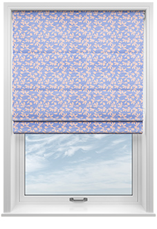 Oak Leaves Velvet, Periwinkle - Roman Blind